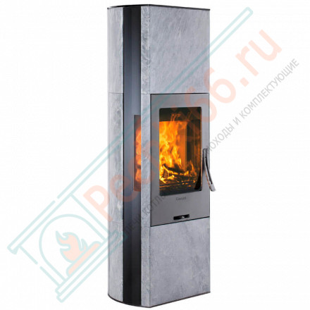 Печь-камин 35T:1, с чугунной дверцей, верх стекло, цвет корпуса топки черный (Contura)