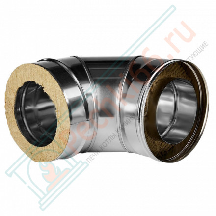 Отвод 90° с изол (НЕРЖ-321/0,8-НЕРЖ-439/0,5) d-150/230 (Дымок-Lux)