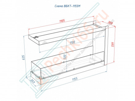 Встраиваемый биокамин Lux Fire Торцевой 1155 М