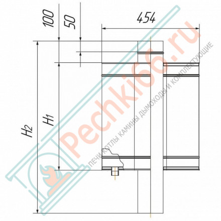 Натрубный бак для воды (НЕРЖ-304/0,8мм) 64 л, d-115 мм (Вулкан)