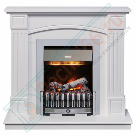 Каминокомплект Boston - Белый (Высота 925см) с электроочагом Danville Chrome FB2 (Dimplex)